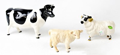 Lot 117 - BESWICK; three models of farm animals, 'Ch....