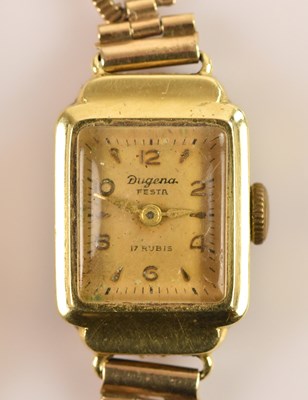 Lot 524 - DUGENA FESTA; a lady's .585 cased wristwatch,...