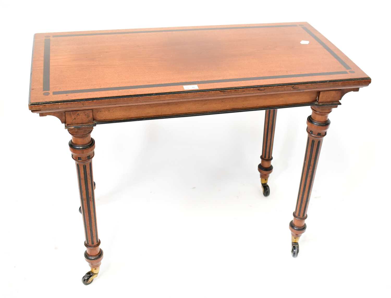 Lot 40 - An Edwardian inlaid mahogany fold-over card...