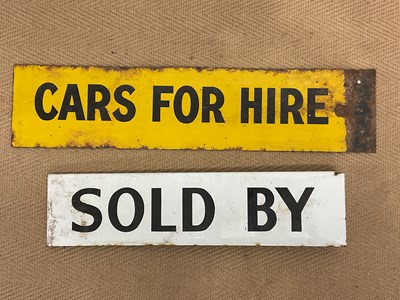 Lot 151 - Two enamel signs, comprising 'SOLD BY', length...