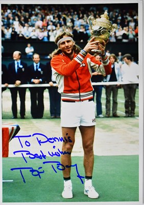 Lot 585 - BJORN BORG; six signed photographs (6).