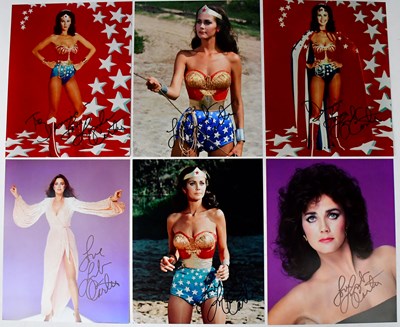 Lot 400 - LYNDA CARTER; four signed colour photographs...
