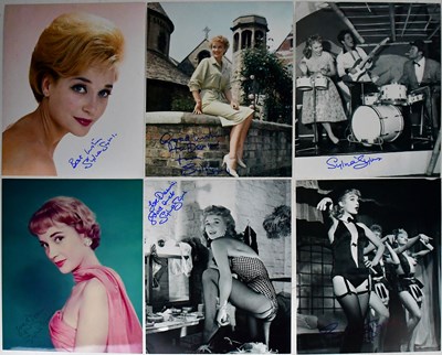Lot 387 - SYLVIA SYMS; four signed colour photographs...