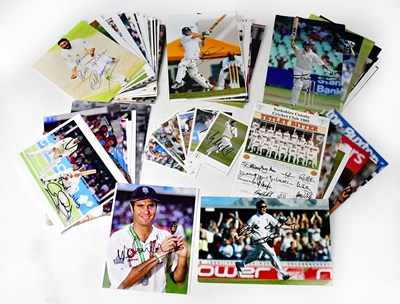 Lot 571 - CRICKET; a good quantity of signed photographs...