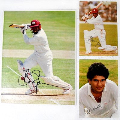 Lot 568 - BRIAN LARA; two signed colour photographs, and...