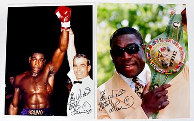 Lot 563 - FRANK BRUNO; two signed photographs (2).