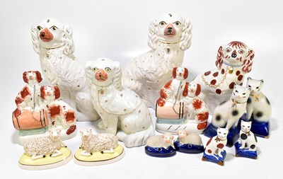 Lot 428 - STAFFORDSHIRE; a collection of 19th century and later animal figures