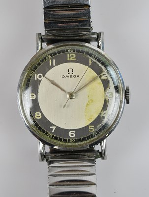 Lot 515 - OMEGA; a gentleman's stainless manual wind...