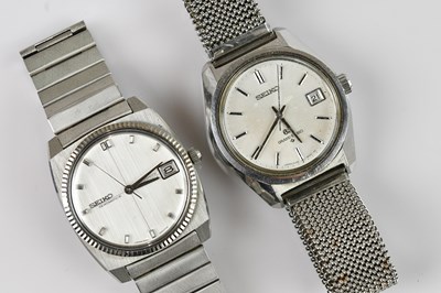 Lot 549 - SEIKO; two vintage gentleman's stainless steel...