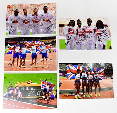 Lot 629 - ATHLETICS; two signed colour photographs of...