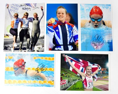 Lot 630 - ATHLETICS; five signed colour photographs,...