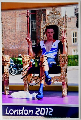 Lot 626 - BRADLEY WIGGINS; four signed colour...
