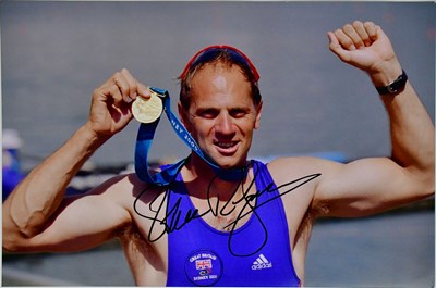 Lot 605 - STEVE REDGRAVE; two signed colour photographs...
