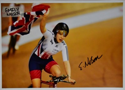 Lot 615 - CYCLING; two signed colour photographs of...