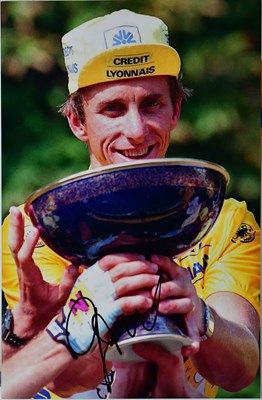 Lot 614 - CYCLING; two signed colour photographs of Greg...
