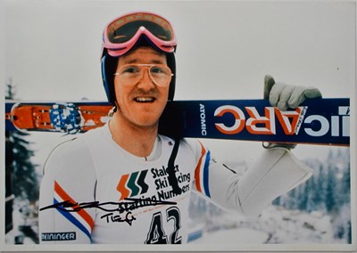 Lot 604 - EDDIE 'THE EAGLE' EDWARDS; two signed colour...