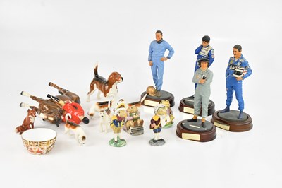 Lot 1657 - BESWICK; a huntsman, hound and fox, a Beswick...