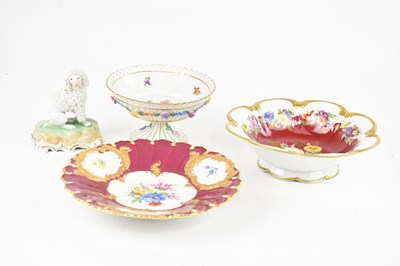 Lot 1725 - MEISSEN; a hand painted cabinet plate, with...
