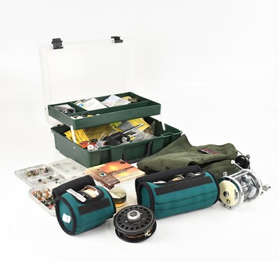 Lot 1417 - A collection of reels mainly for fly fishing,...