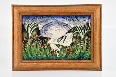 Lot 1557 - MOORCROFT; a modern rectangular wall plaque,...