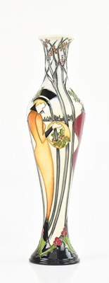 Lot 1561 - MOORCROFT; an unusual trial vase of shouldered...