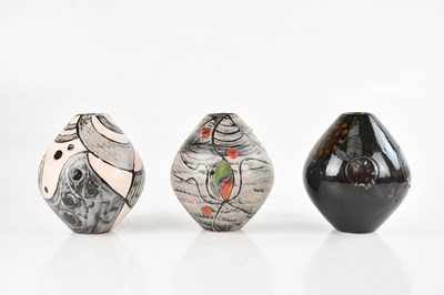 Lot 1603 - ANDREW HULL FOR COBRIDGE POTTERY; three...