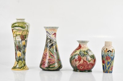 Lot 1589 - COBRIDGE STONEWARE; four art pottery vases,...