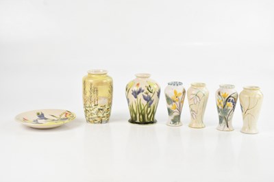 Lot 1604 - COBRIDGE STONEWARE; seven vases including an...