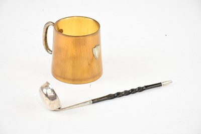 Lot 509 - A Victorian hallmarked silver toddy ladle and...
