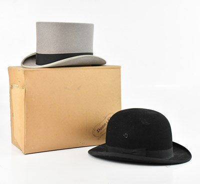 Lot 1813 - DUNN & CO; a boxed felt top hat, size 7, and a...