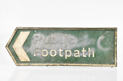 Lot 303 - A cast aluminium 'Public Footpath' sign and...