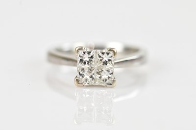 Lot 2301 - An 18ct white gold diamond set ring, set with...