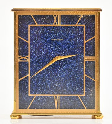 Lot 263 - JAEGER-LECOULTRE; a brass cased mantel clock,...