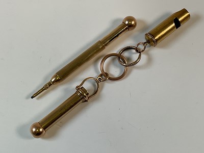 Lot 782 - ASPREY; a 9ct gold cased propelling pencil,...