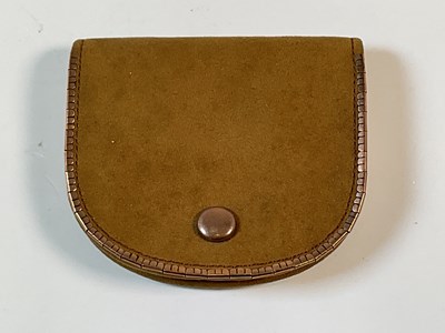 Lot 787 - A vintage suede and leather purse, with yellow...