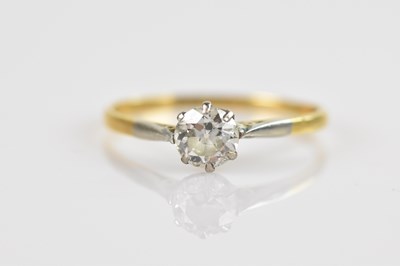 Lot 2530 - A yellow and white metal diamond solitaire...