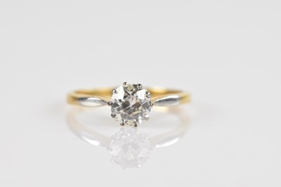 Lot 2278 - A yellow metal diamond solitaire dress ring,...