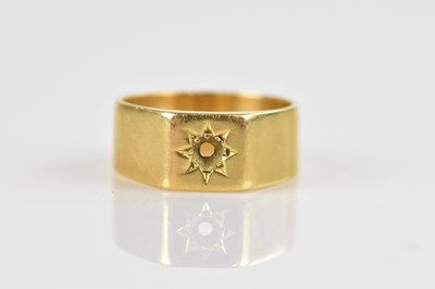 Lot 2312 - An 18ct yellow gold dress ring (lacking stone),...