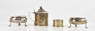 Lot 303 - A hallmarked silver cruet, with cranberry...