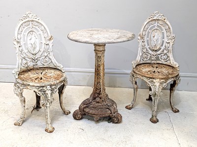 Lot 232 - A Victorian white painted Coalbrookdale table,...