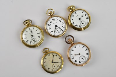 Lot 425 - HAMILTON; a crown wind gold plated open faced...