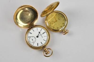 Lot 426 - ELGIN WATCH CO; a gold plated crown wind full...