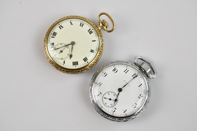 Lot 431 - ELGIN; a crown wind open faced pocket watch,...