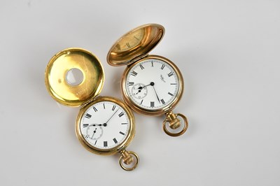 Lot 432 - WALTHAM; a crown wind full hunter pocket watch,...