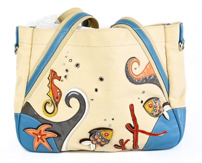 Lot 698 - PRADA; a Canapa Vitello Daino trimmed canvas...