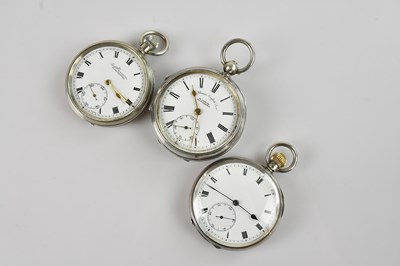 Lot 424 - H. SAMUEL; two pocket watches including a...