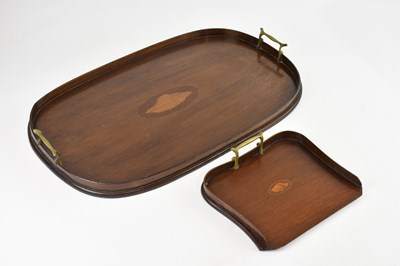Lot 1100 - An Edwardian mahogany serving tray with brass...