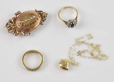 Lot 1003 - A yellow metal cubic zirconia set eternity...