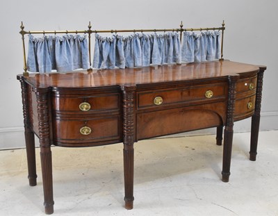 Lot 197 - A Victorian mahogany sideboard with shaped...