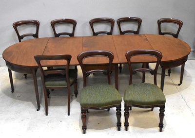 Lot 319 - A Georgian mahogany D-end dining table with...